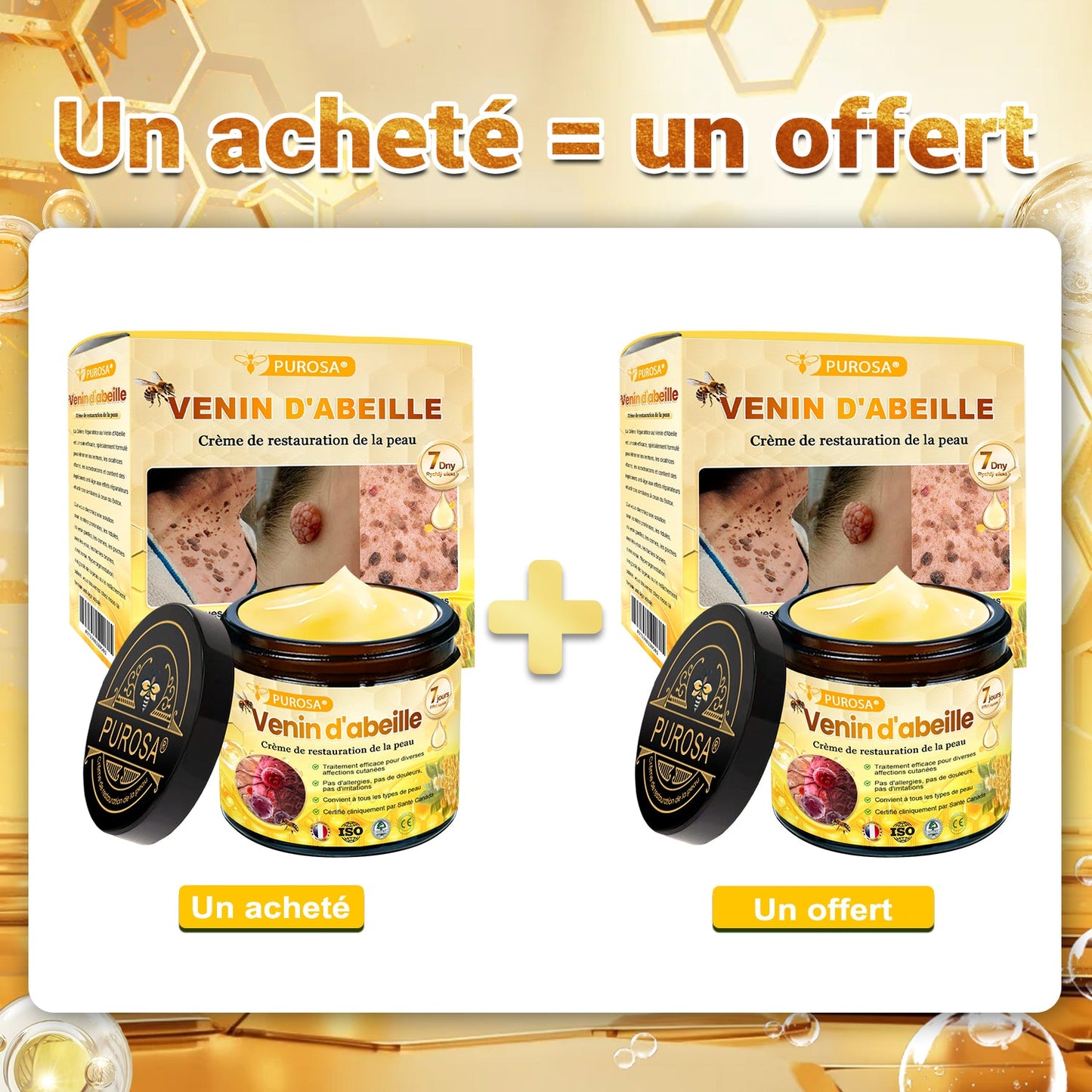 🐝PUROSA® Venin d'abeille Crème de restauration de la peau🔥 DERNIÈRE JOURNÉE – 80 % DE RABAIS !
