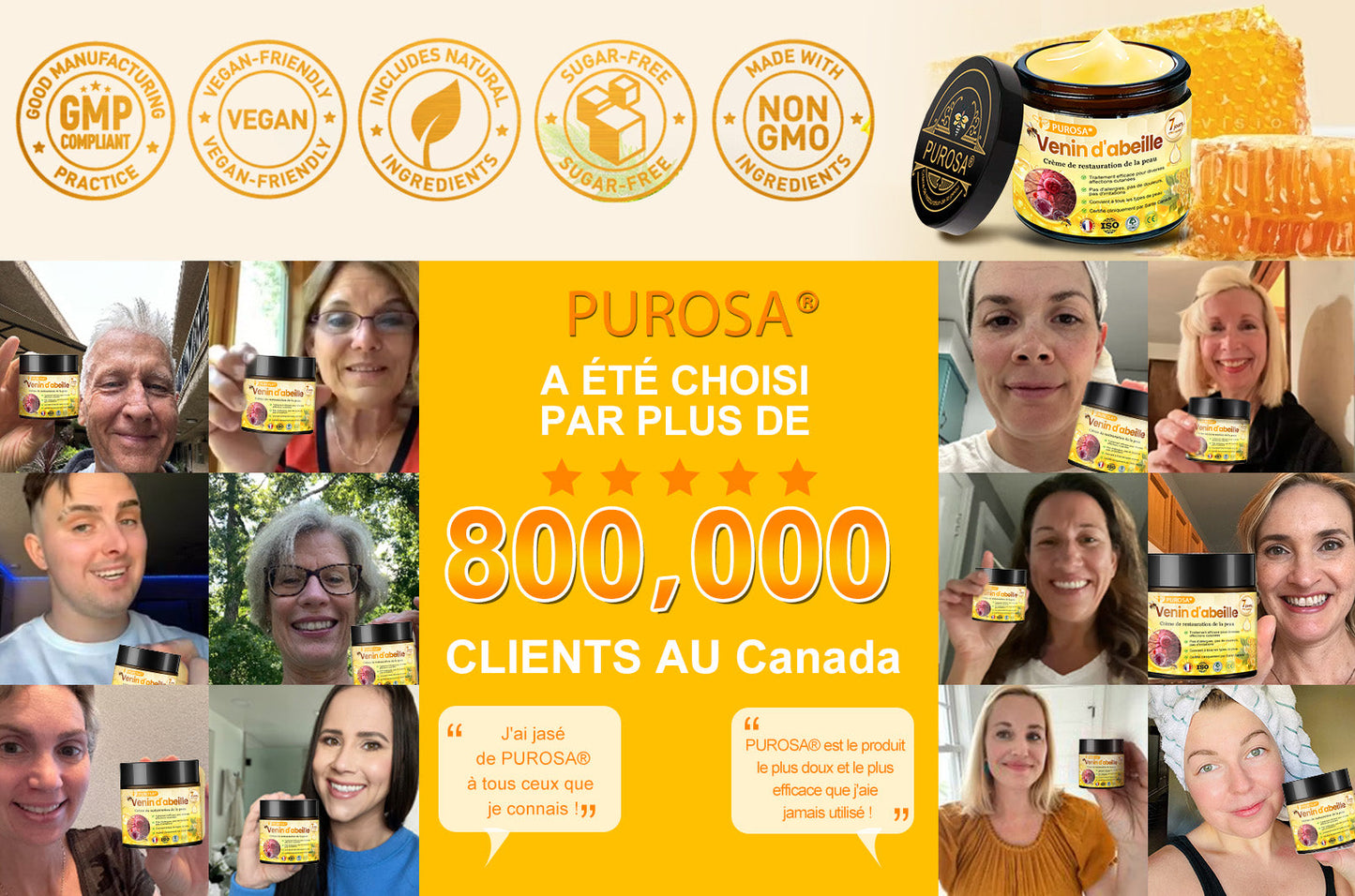 🐝PUROSA® Venin d'abeille Crème de restauration de la peau🔥 DERNIÈRE JOURNÉE – 80 % DE RABAIS !