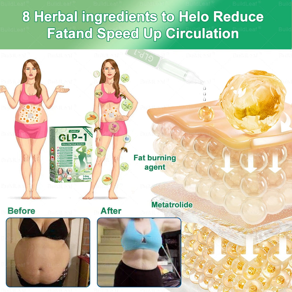 Magasin officiel | BuildLeaf® GLP-1 8-en-1 Solution orale Fit & Vital (Modifications visibles en 7 jours) ✅ Pour l'obésité, la santé cardiovasculaire, le diabète, l'apnée du sommeil, la santé intestinale, les problèmes articulaires et plus encore