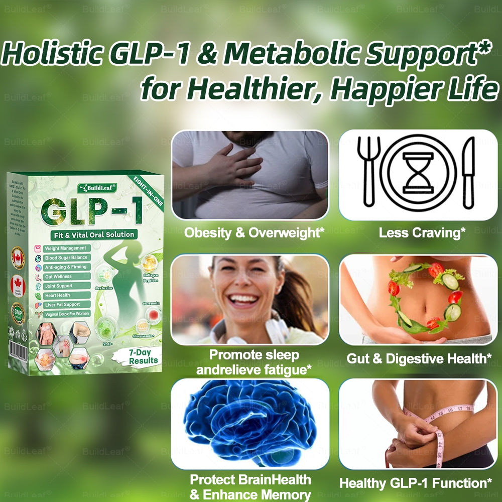 Magasin officiel | BuildLeaf® GLP-1 8-en-1 Solution orale Fit & Vital (Modifications visibles en 7 jours) ✅ Pour l'obésité, la santé cardiovasculaire, le diabète, l'apnée du sommeil, la santé intestinale, les problèmes articulaires et plus encore