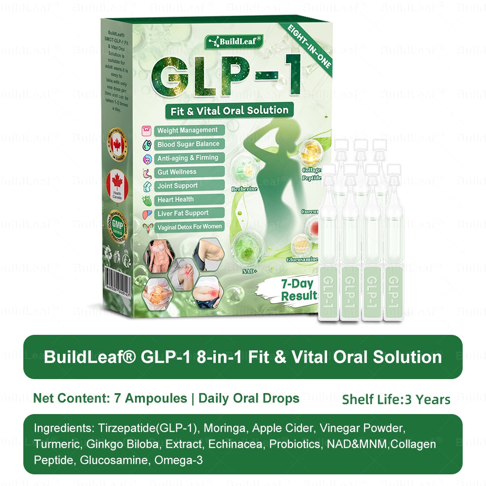 Magasin officiel | BuildLeaf® GLP-1 8-en-1 Solution orale Fit & Vital (Modifications visibles en 7 jours) ✅ Pour l'obésité, la santé cardiovasculaire, le diabète, l'apnée du sommeil, la santé intestinale, les problèmes articulaires et plus encore