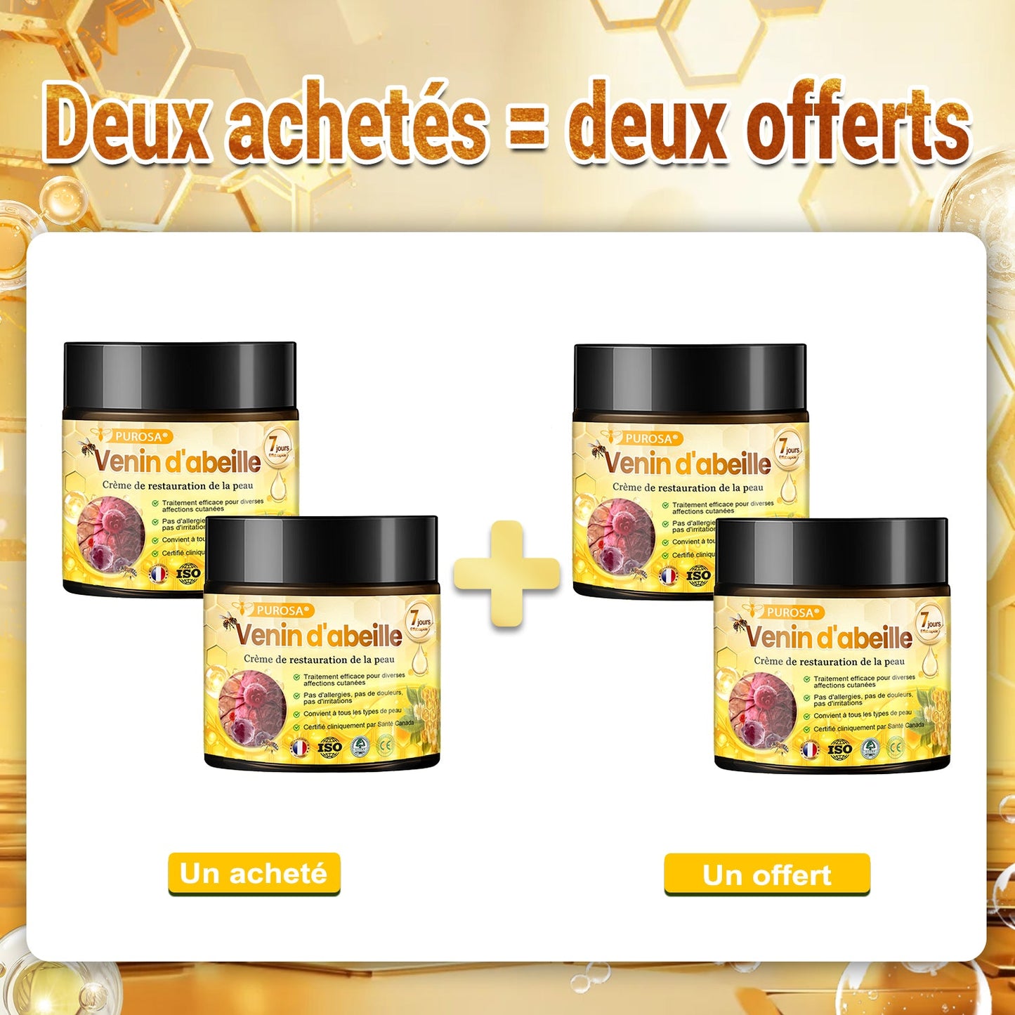 🐝PUROSA® Venin d'abeille  Crème de restauration de la peau🔥 DERNIÈRE JOURNÉE – 80 % DE RABAIS !