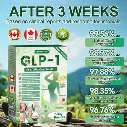Magasin officiel | BuildLeaf® GLP-1 8-en-1 Solution orale Fit & Vital (Modifications visibles en 7 jours) ✅ Pour l'obésité, la santé cardiovasculaire, le diabète, l'apnée du sommeil, la santé intestinale, les problèmes articulaires et plus encore