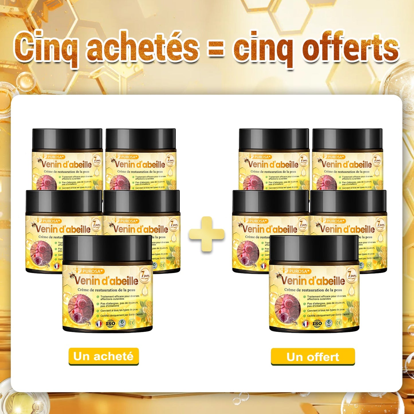 🐝PUROSA® Venin d'abeille  Crème de restauration de la peau🔥 DERNIÈRE JOURNÉE – 80 % DE RABAIS !